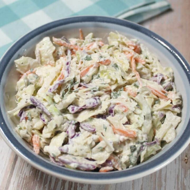 Keto Coleslaw with Cream Cheese Dressing1