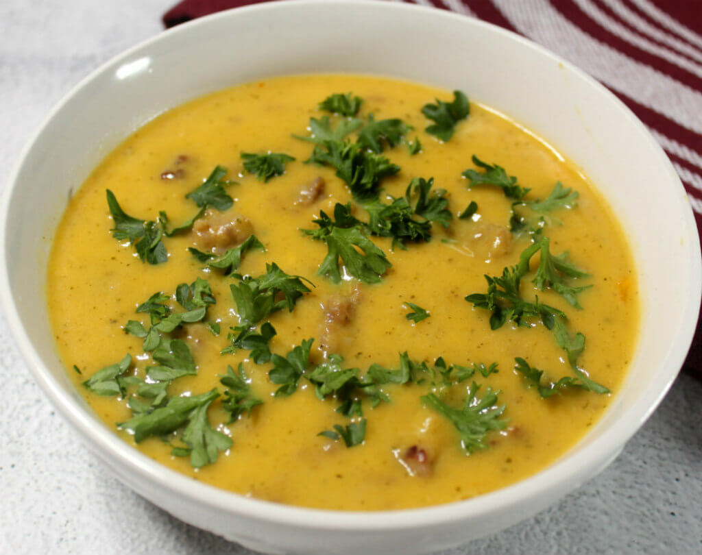 Keto Fresh Roasted Pumpkin & Sausage Soup1