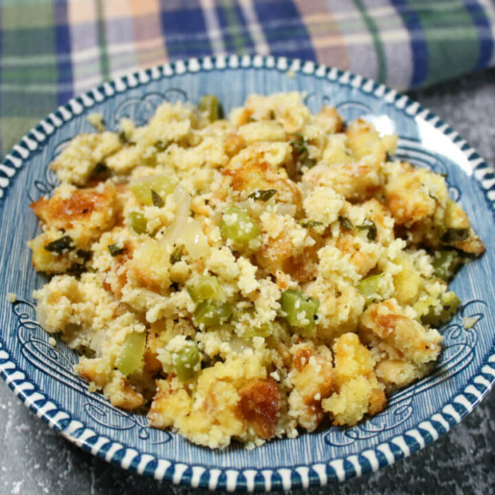 Keto Cornbread & Chaffle Stuffing1