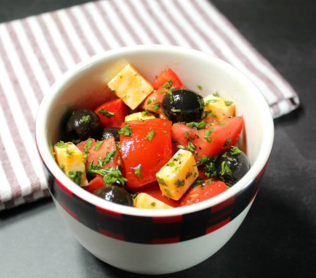 Low-Carb Tomato, Olive, and Cheese Salad1