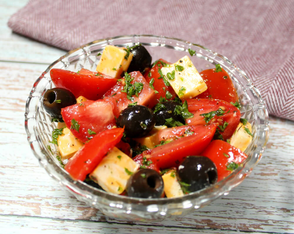 Low-Carb Tomato, Olive, and Cheese Salad7