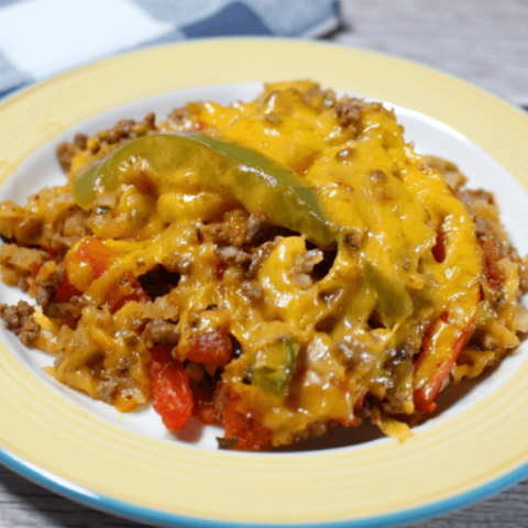 Keto Cheesy Ground Beef Pepper Skillet1