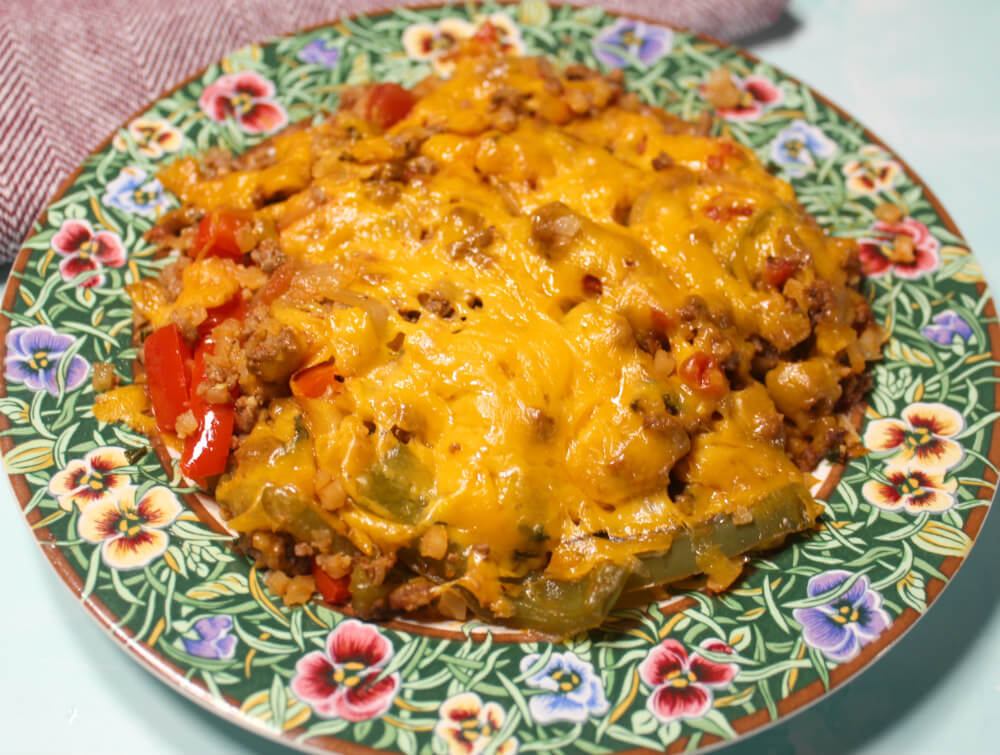 Keto Cheesy Ground Beef Pepper Skillet5