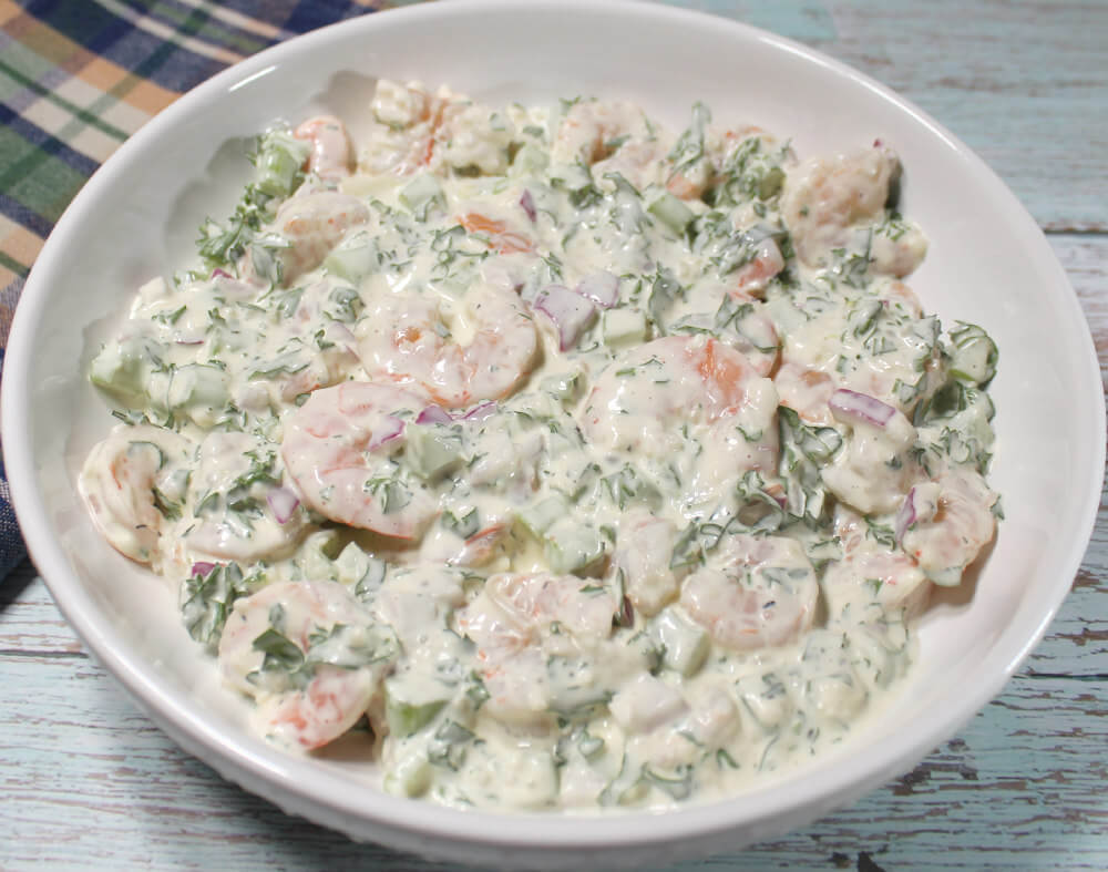 Keto Creamy Garlic Shrimp Salad6