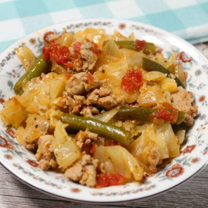 Ground Turkey with Cabbage & Green Beans1