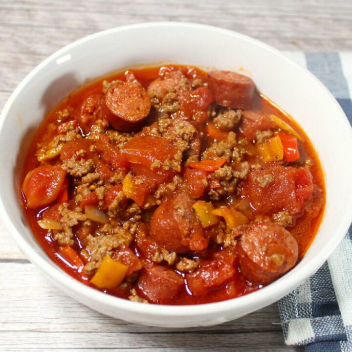Chili with Smoked Sausage-Keto1