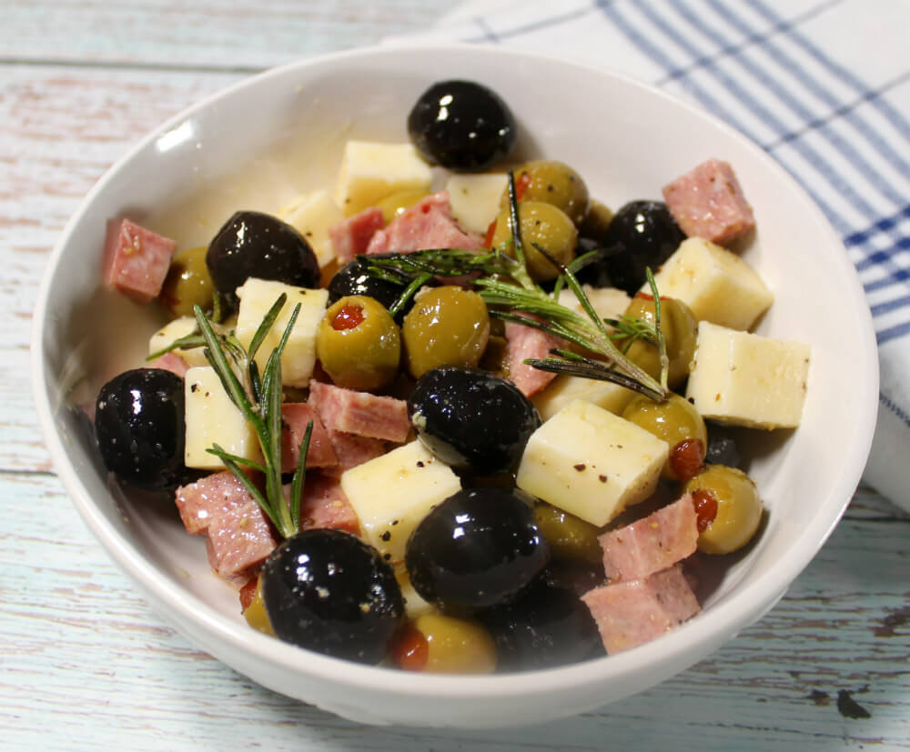 Marinated Olives with Cheese & Salami6
