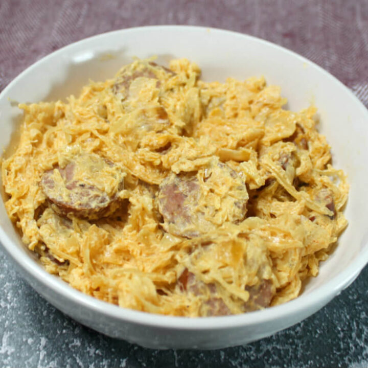 Creamy Sausage & Sauerkraut Skillet1