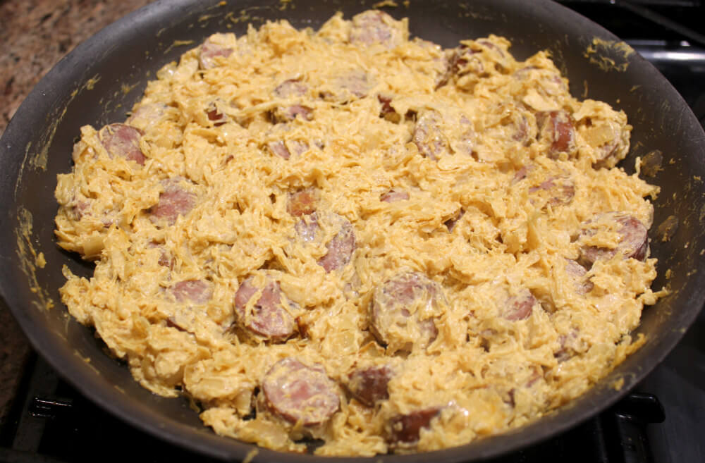 Creamy Sausage & Sauerkraut Skillet6