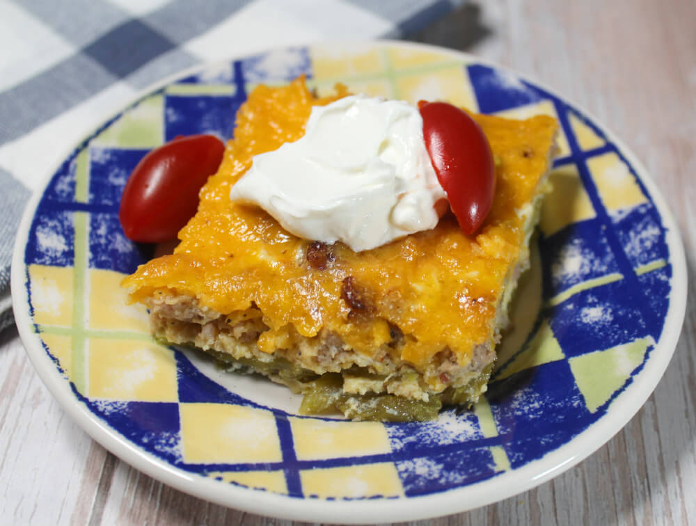 Breakfast Keto Green Chile Squares6