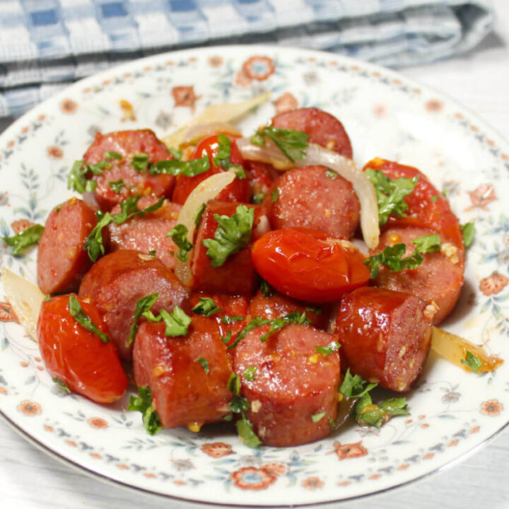Sausage & Onions with Blistered Tomatoes1