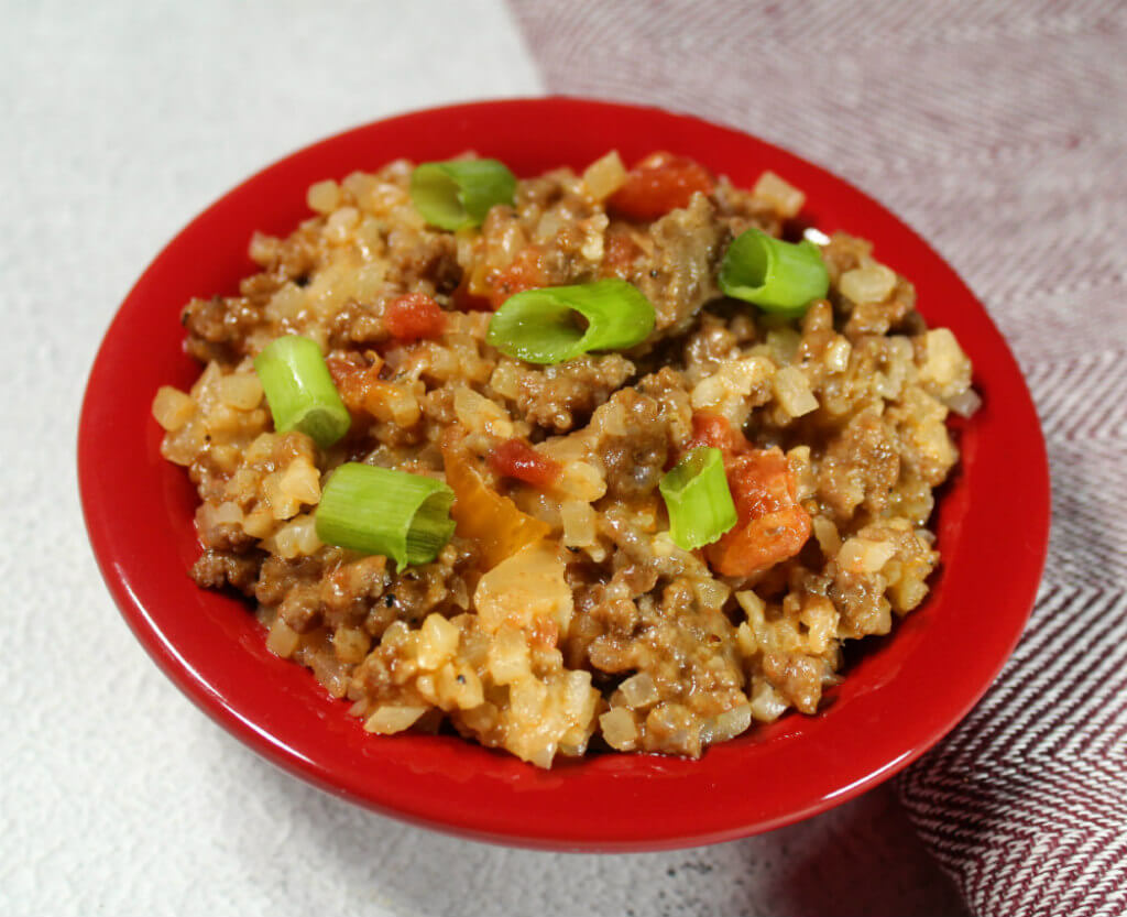 Cheesy Beef Cauliflower Rice Skillet1
