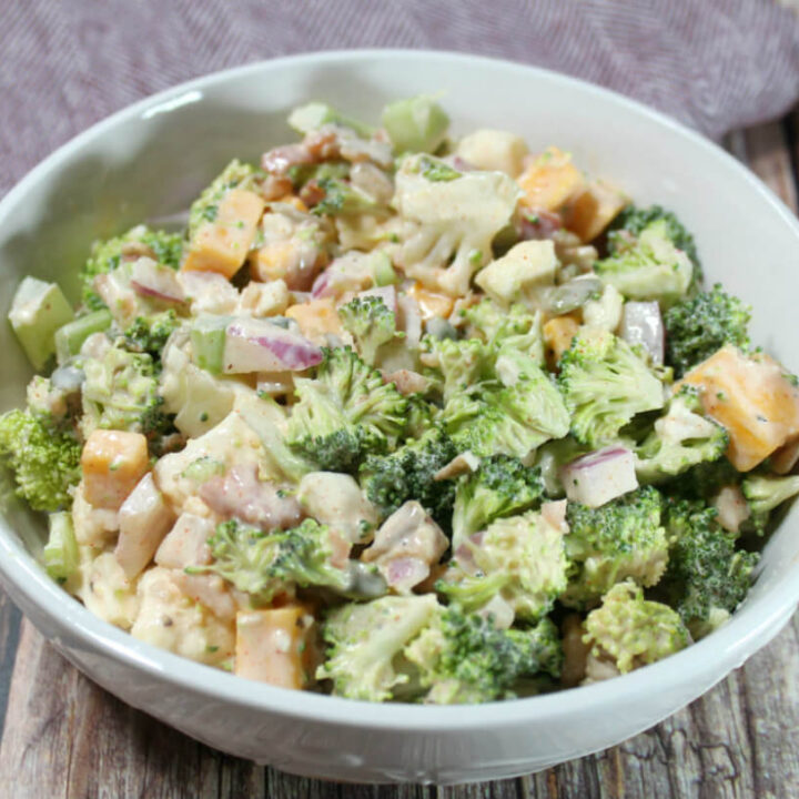 Keto Crunchy Broccoli Cauliflower Salad1