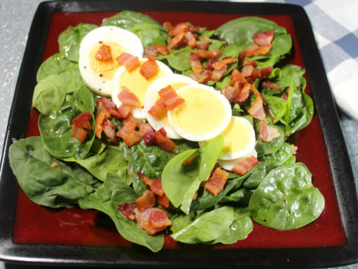 Keto Spinach Salad with Warm Bacon Dressing