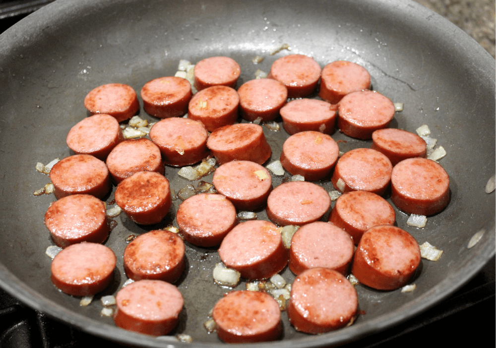 Low-Carb Sausage Spinach Skillet3