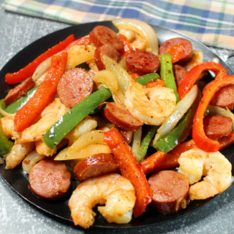 Keto Shrimp & Sausage Skillet1