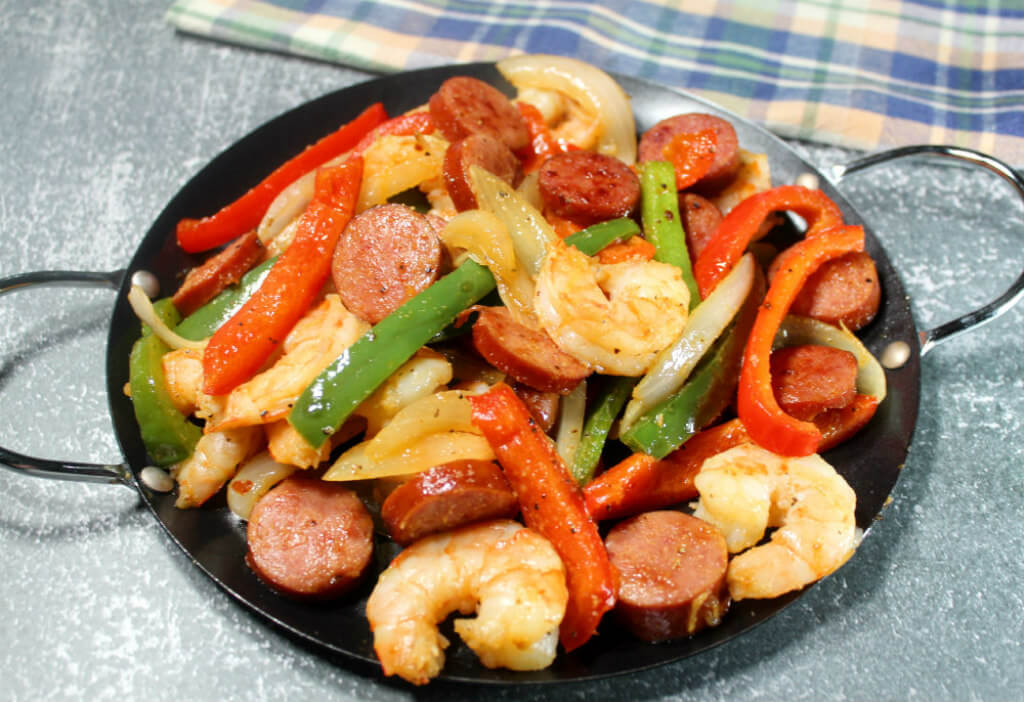Keto Shrimp & Sausage Skillet1
